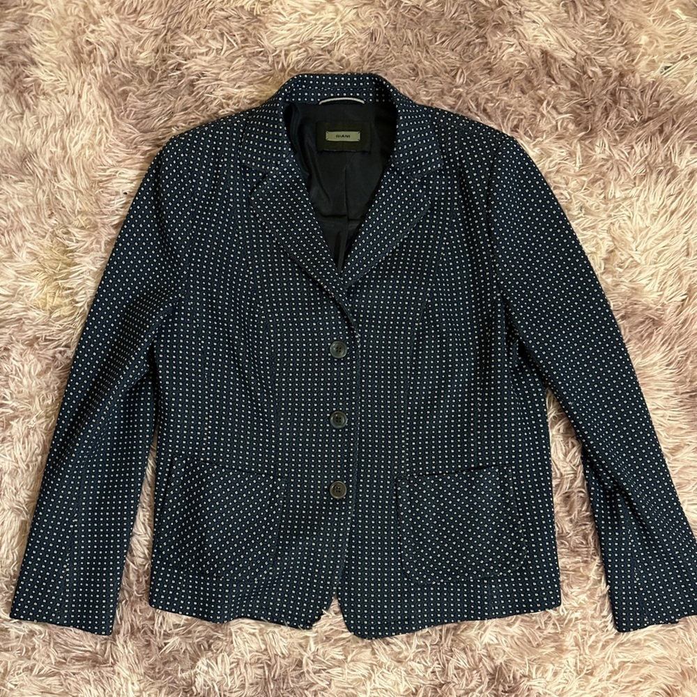 Women’s Riani Navy and White Blazer Size 16 Large - Picture 6 of 12